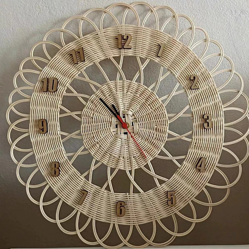 Handwoven Rattan Wall Decorative Clock