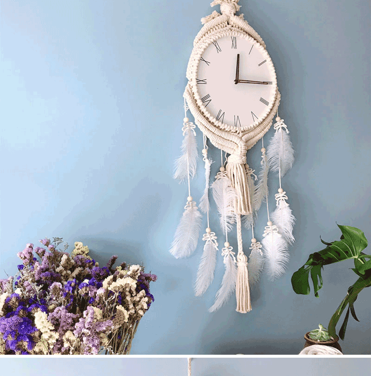 Bohemian Feather White Wall Clock - Image 6