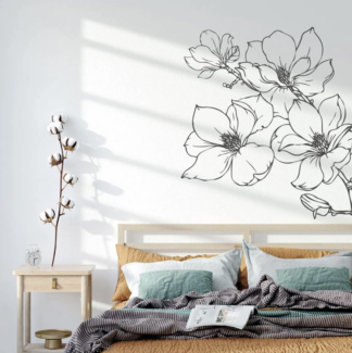 Beauty Flower Plant Wall Decal Bathroom Bedroom Nature Flora Tree Wall Sticker