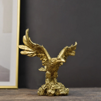 American Resin Golden Eagle Statue Art Decor Figurines