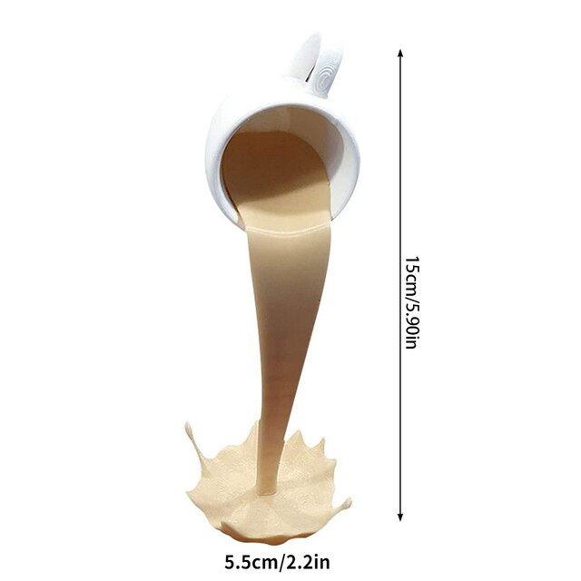 Resin Statues Floating Coffee Cup Art Sculpture Home Decoration - Image 2