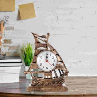Sailboat Table Clock Alarm Vintage Retro Decoration