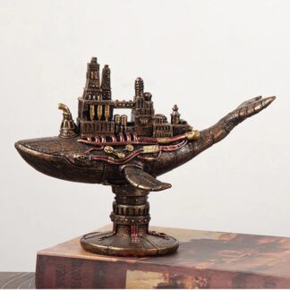 Resin Retro American Steam Punk Whale Boat Steampunk Figurines