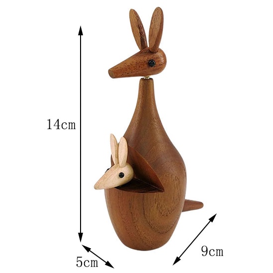 Teak Wood Kangaroo Home Decoration - Image 4