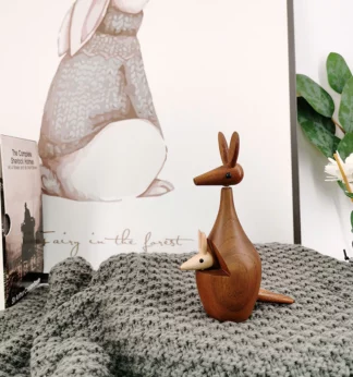 Teak Wood Kangaroo Home Decoration