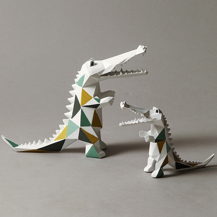 Creative Geometric Crocodile Small Ornaments Home Decorations - Image 3