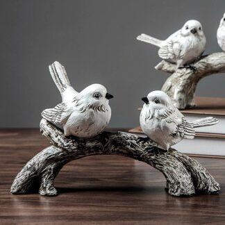 Antique Little Bird Standing On Branch Sparrow Animal Figure Vintage Home Decor