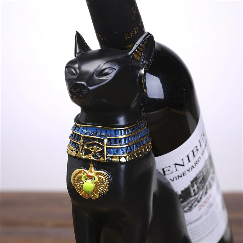 Resin Egyptian Cat God Creative Wine Rack Home Decoration - Image 2