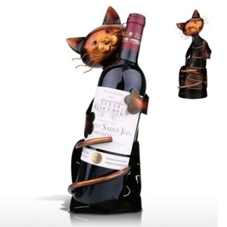 Bronze Cat Shaped Wine Holder Home Decoration