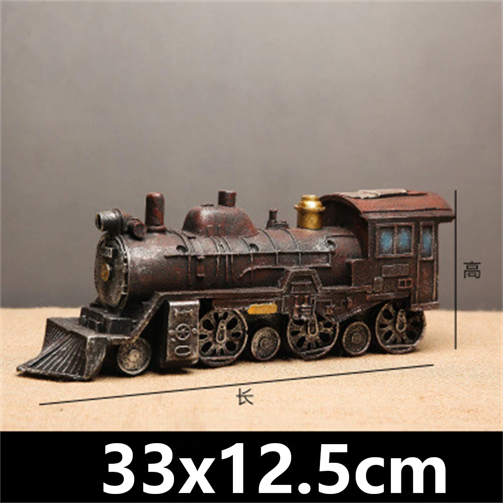 Resin Ancient Train Statue Sculpture Figurine Home Decoration - Image 3