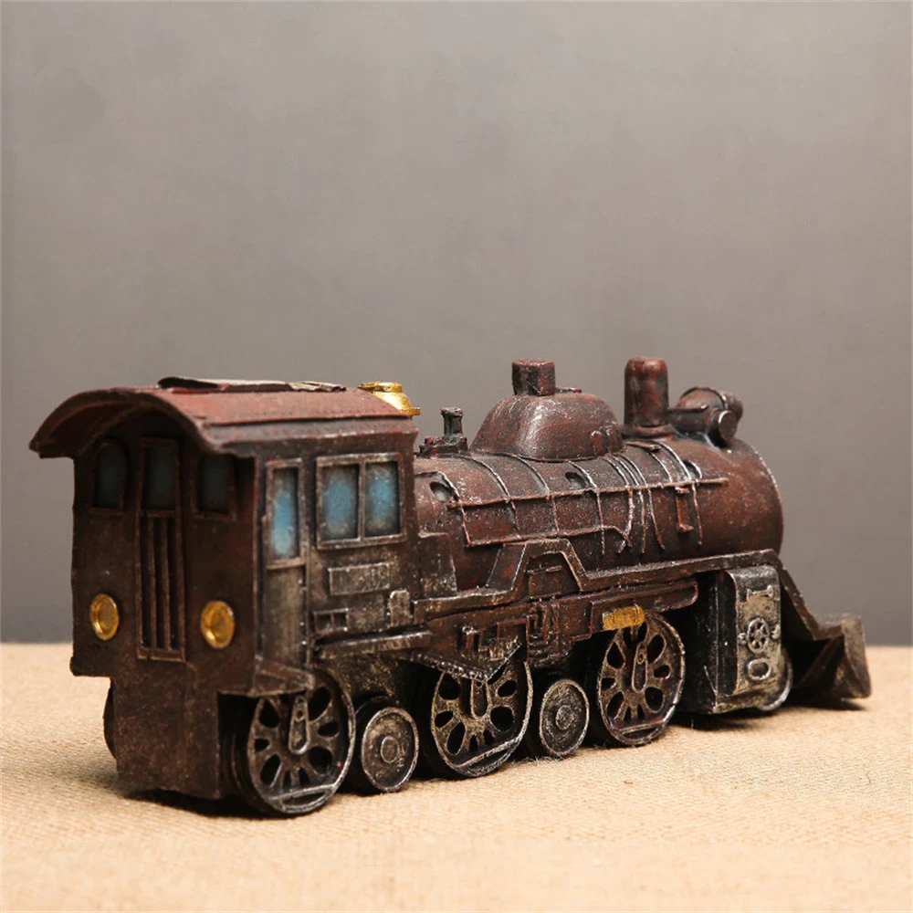Resin Ancient Train Statue Sculpture Figurine Home Decoration - Image 2