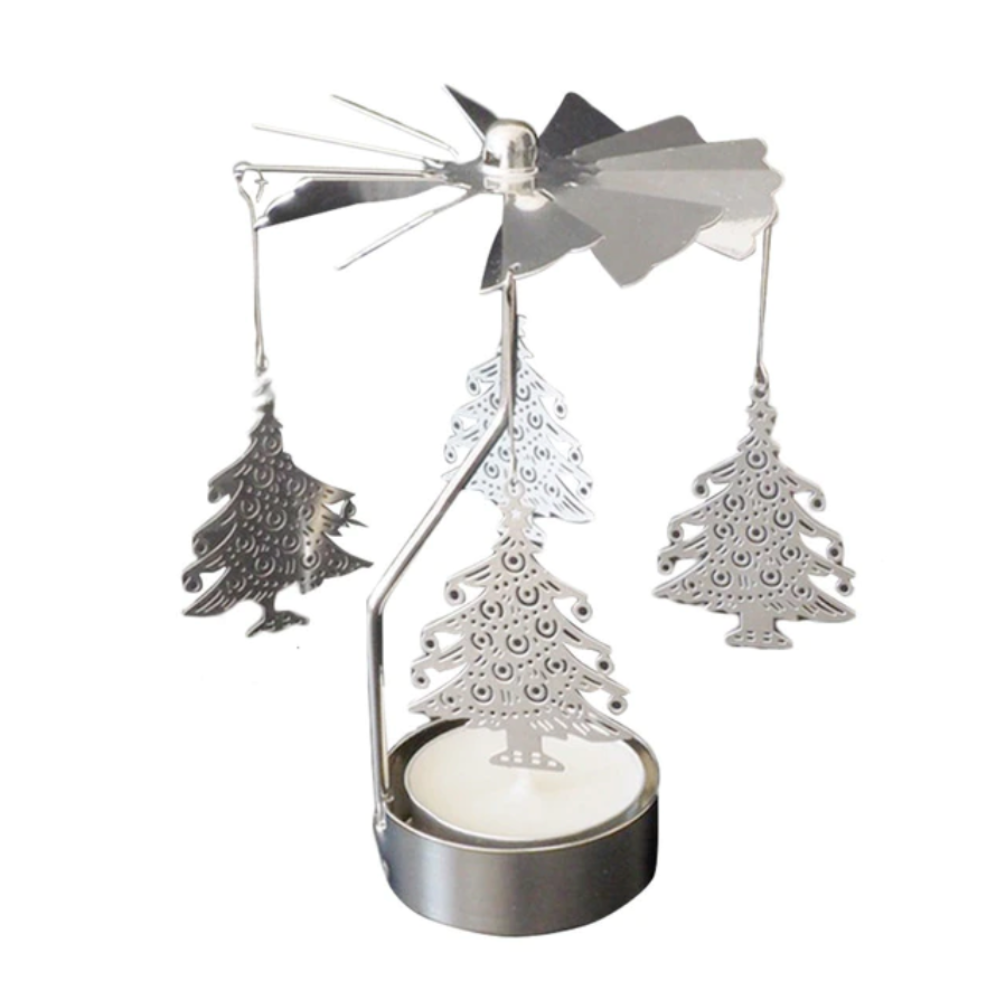 Metal Rotating Tea Light Candle Holder Spinning Tealight - Image 2