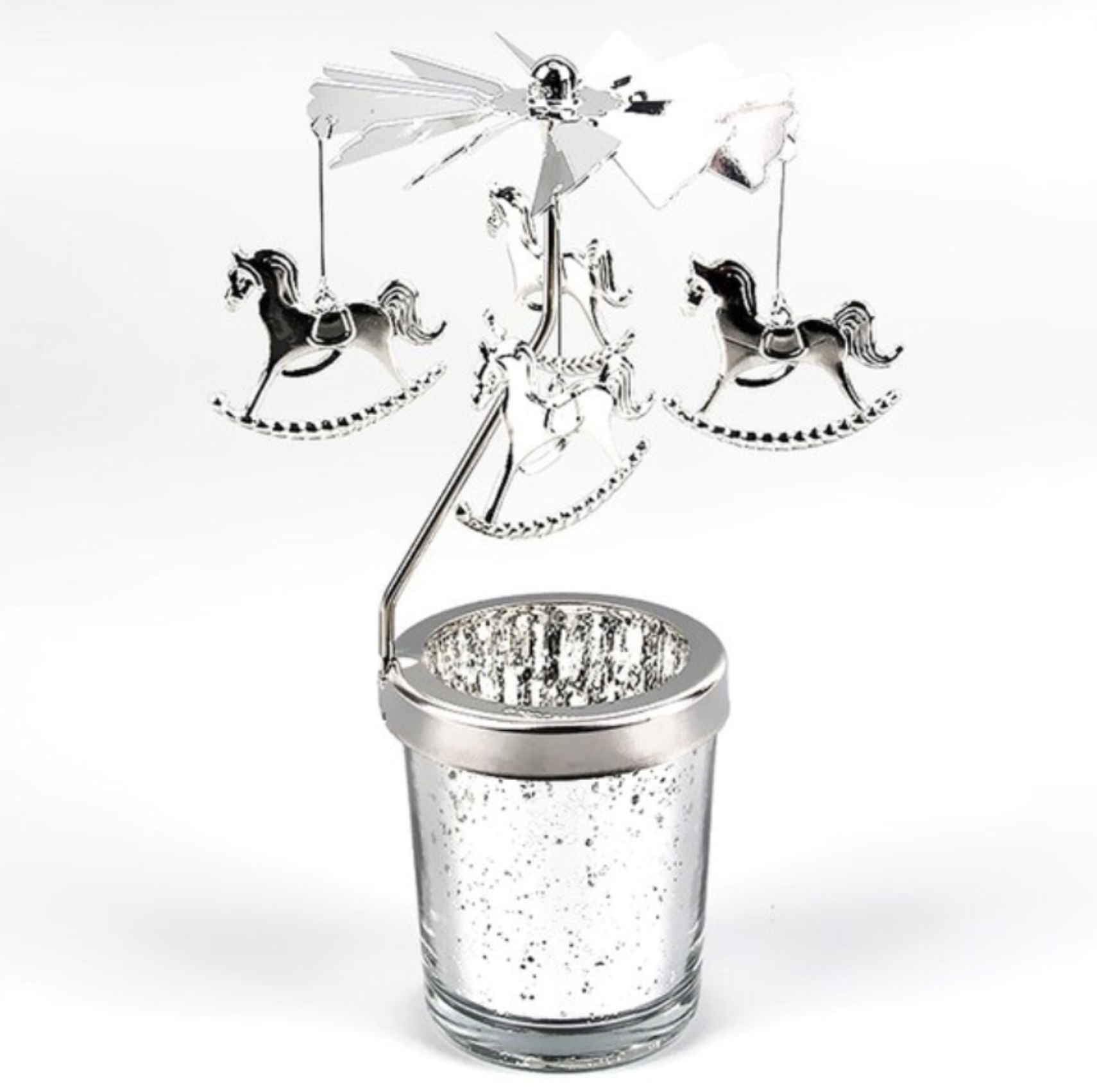 Snowflake Deer Fairy Rotating Tea Light Candle Holder