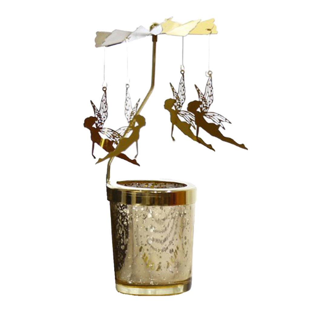 Metal Candlestick Christmas Style Rotating Candle Holder