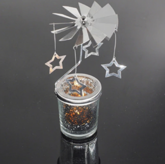 Rotary Candle Holder Metal Spinning Tea Light Cup