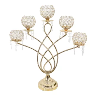 5 Arms Candelabras Crystal Candle Holders