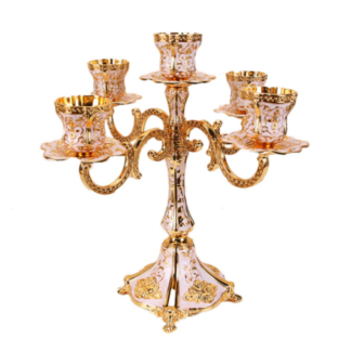 Luxury Gold Candle Holders Tabletop Stand Candlestick