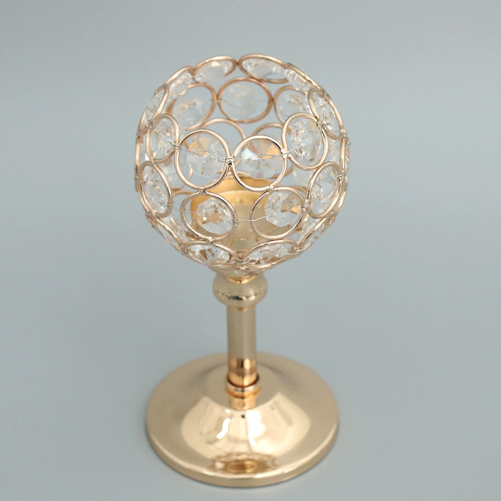 3 Height Golden Mosaic Crystal Wedding Present Candlestick - Image 4