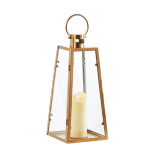 Gold Wrought Iron Glass Candle Holder