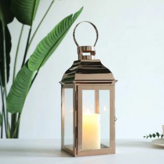 Stainless Steel Candle Holder Lanterns Vintage Rose Gold
