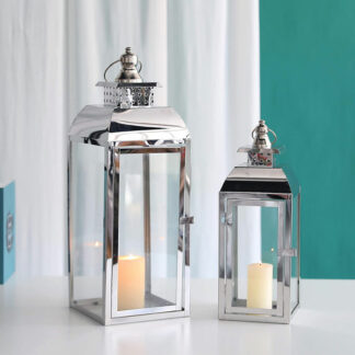 Stainless Steel Candle Holders Vintage Silver Metal Candle Lanterns