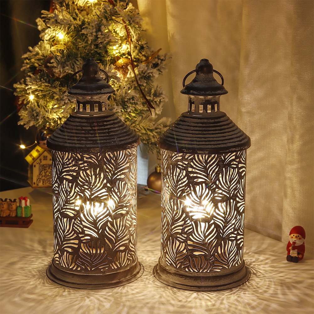 Vintage Phoenix Tail Table Lamp Metal Battery Powered Lamps Retro Candle Holder - Image 2