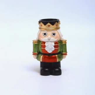 Nutcracker Candlestick Home Ornament Candle Holder, Green