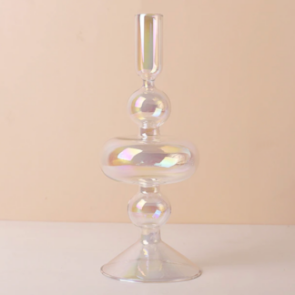 Iridescent Glass Candle Holder
