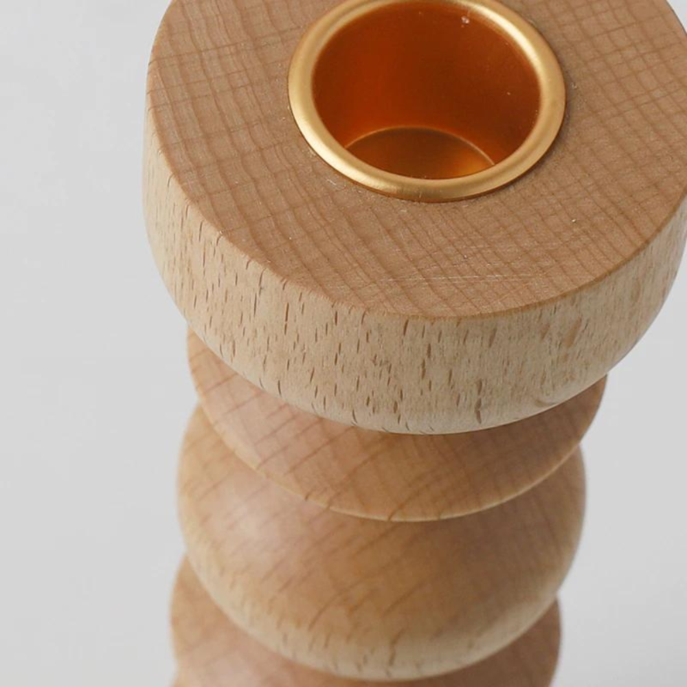 Black Wood Candlestick Holder - Image 3