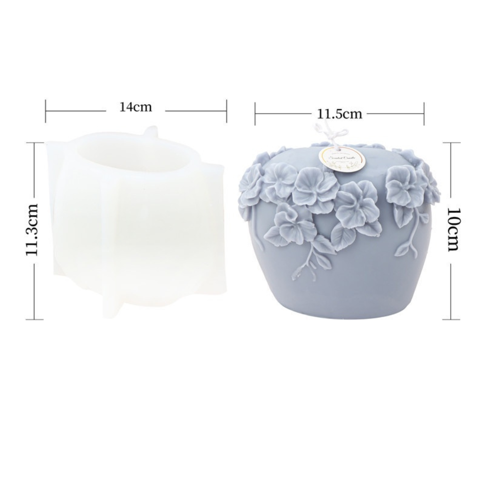 Nordic Rattan Flowers Silicone Candle Mold - Image 2