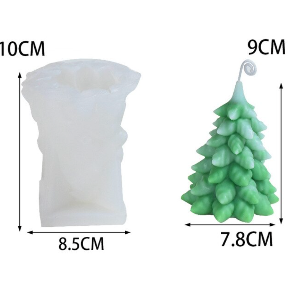 Geometric Spinning Pine Silicone Candle Mold, Christmas Tree - Image 2
