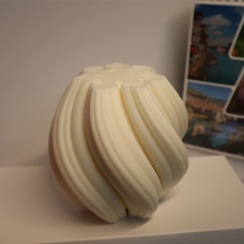 Geometric Wave Twirl Candle Molds, Large Size