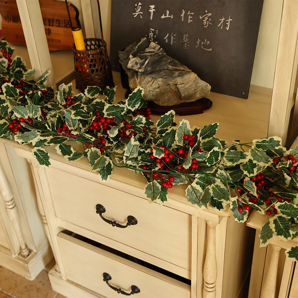 180CM Luxury Artificial Christmas Plants Vine Home Decoration - Image 2