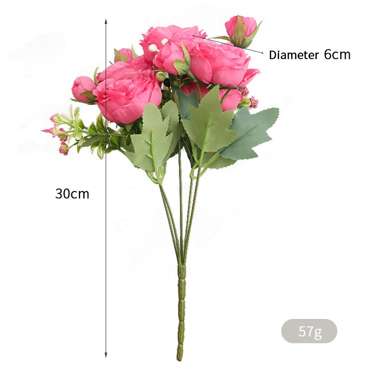 Artificial Small Bunch of Roses Simulation Silk Bouquet Home Decoration - Image 2
