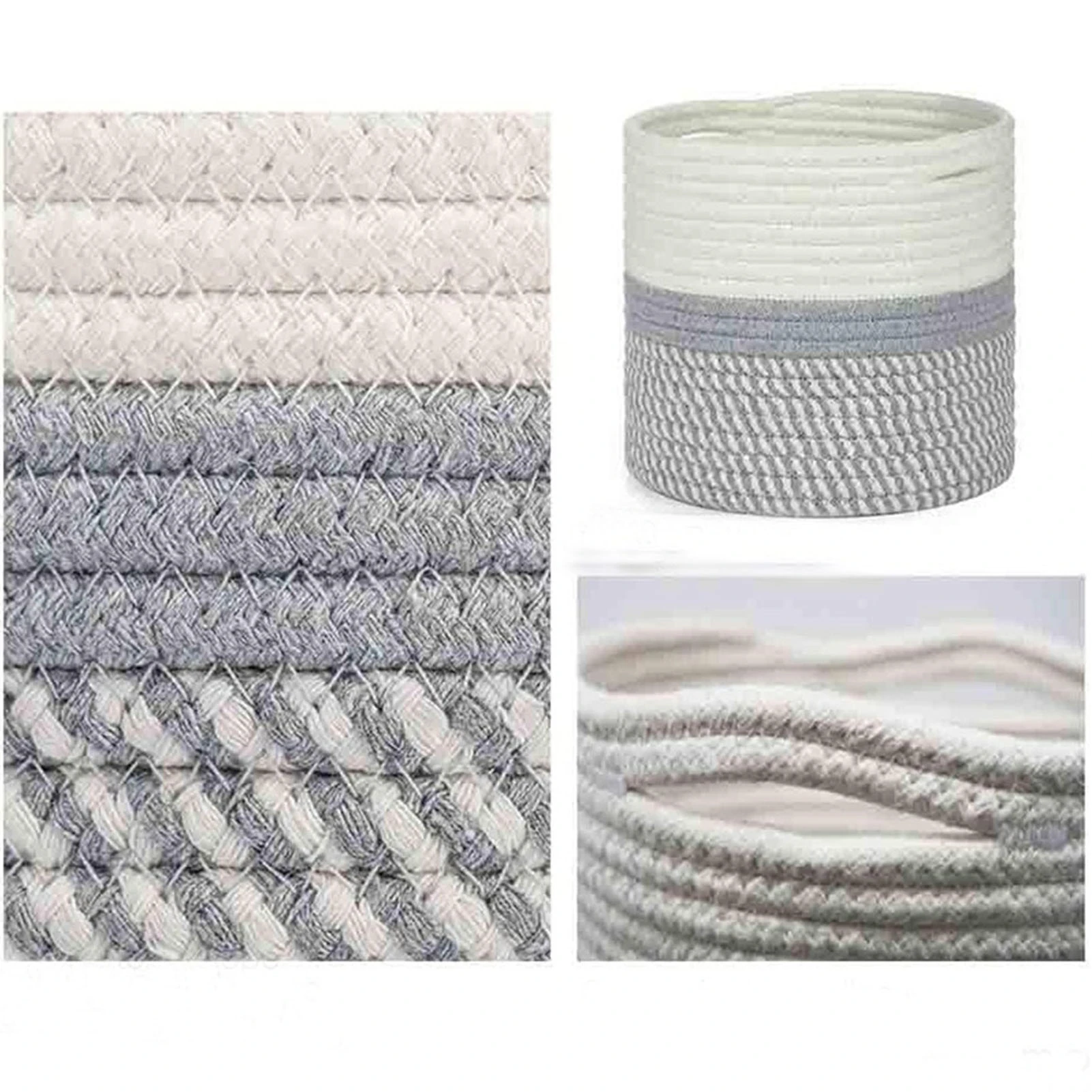 Hand-woven Cotton Rope Plant Basket Flower Pot - Image 3