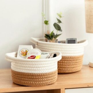 Brown Cat Ear Shape Desktop Storage Basket