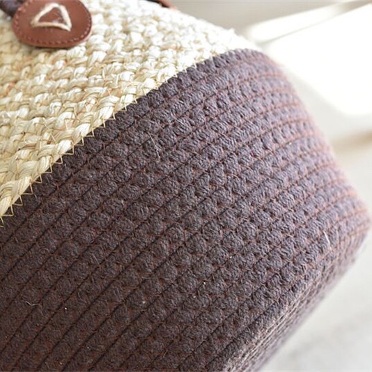 Seagrass Weaving Storage Folding Clothes Laundry Basket - Image 3