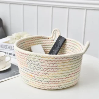Colorful Cat Ear Shape Desktop Storage Basket