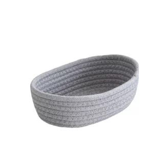 Grey Woven Nordic Cotton Rope Storage Basket