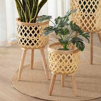 Flower Basket High Durability Plant Stand Woven Planter Pot