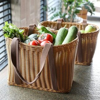 Woven Picnic Basket Multipurpose Totes Basket with handle