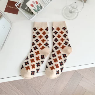 Japanese Style Cute Flower Soft Cotton Socks