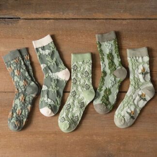 5 Pairs Retro Soft Skin-friendly Women Socks