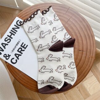 Beige Rabbit Soft Breathable Socks