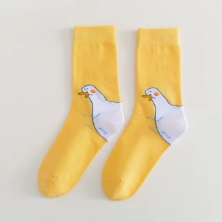 Middle Tube Cute Japanese Duck Cartoon Cotton Socks
