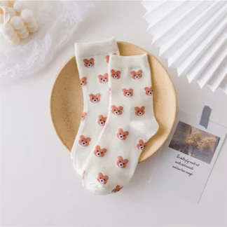 Autumn Bear Cute Women Socks