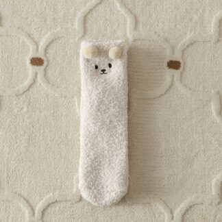 Cute Bear Coral Fleece Fuzzy Women Socks