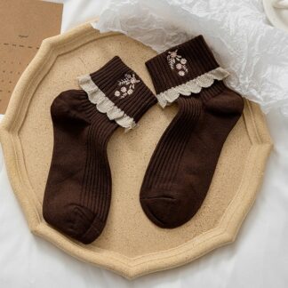 Japanese Retro Lolita Lace Frilly Ruffle Women Socks