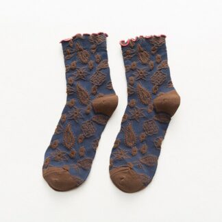Vintage Frilly Ruffle Lace Flower Women Socks