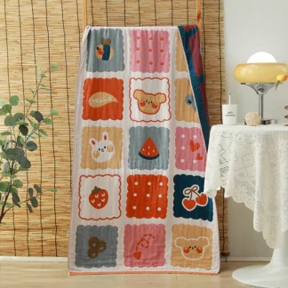 Cartoon Print Cotton Big Towels for Bath